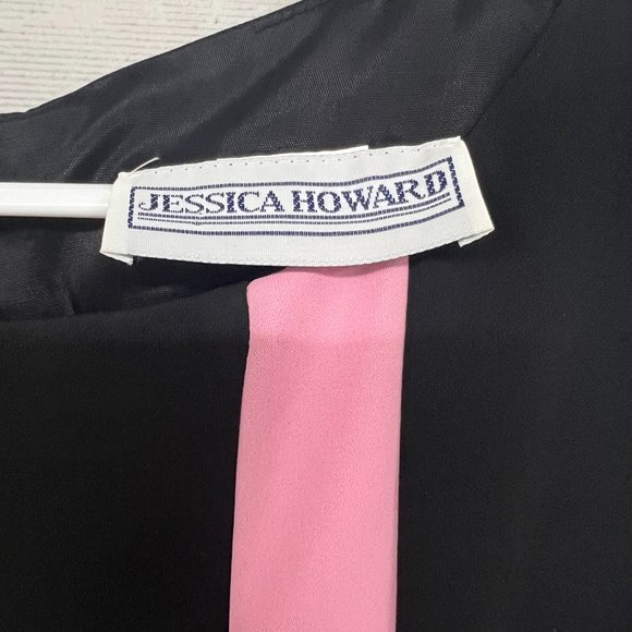 Jessica Howard Fully Lined Dress Size 14 Black Color Block Dress - Picture 6 of 7